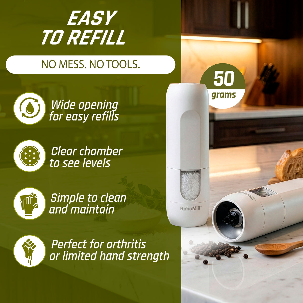 RoboMill Electric Salt and Pepper Grinder Set