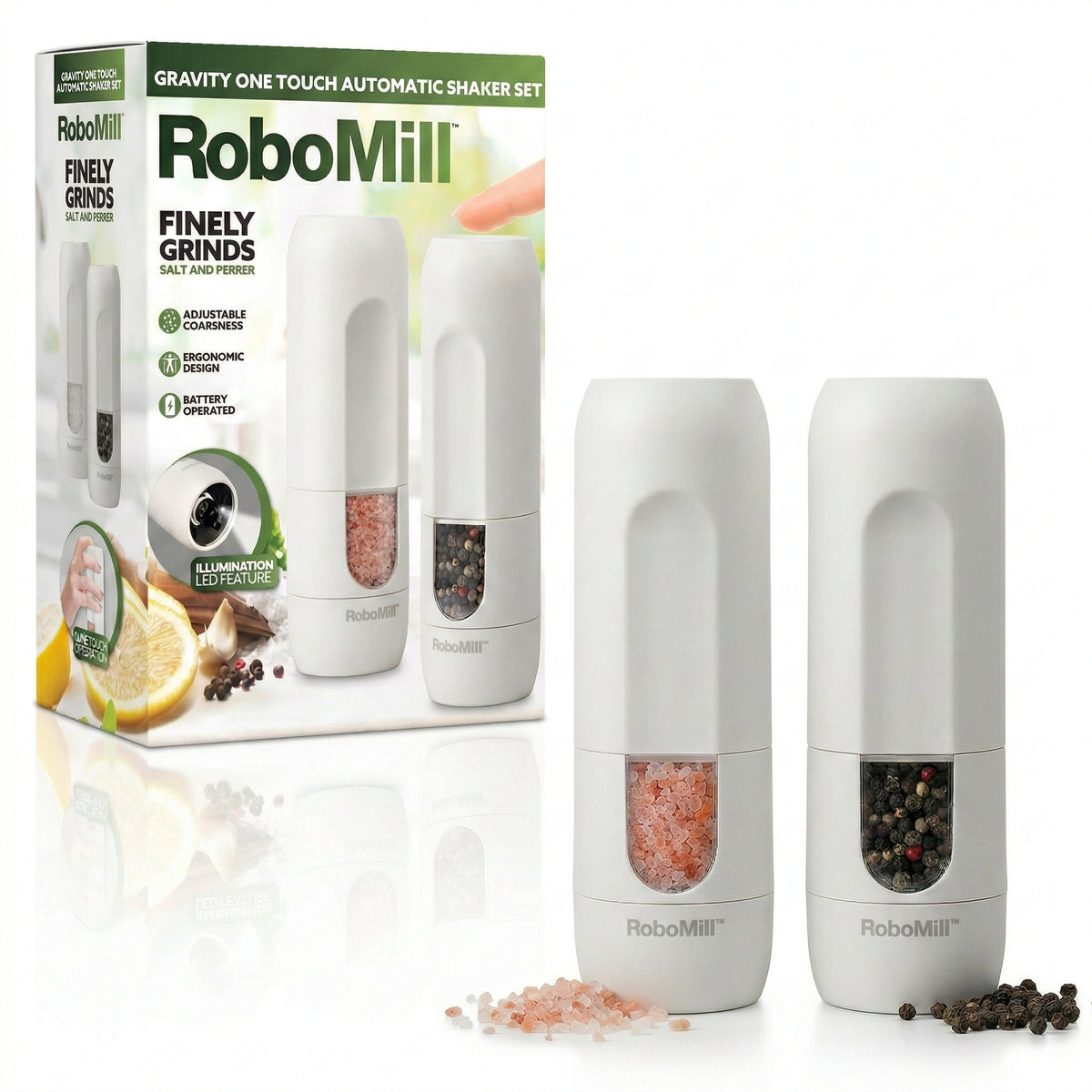 RoboMill Electric Salt and Pepper Grinder Set