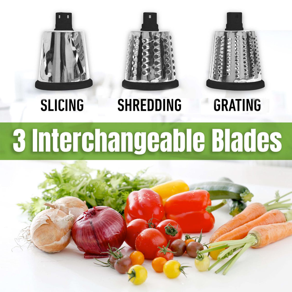 Granitestone Nutrislicer 3-in 1 Kitchen Spinning/Rotating Mandoline