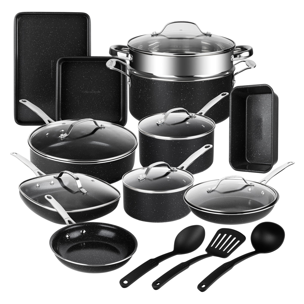 Granitestone Ceraluxe 20 Piece Express Cookware & Bakeware Set with Utensils