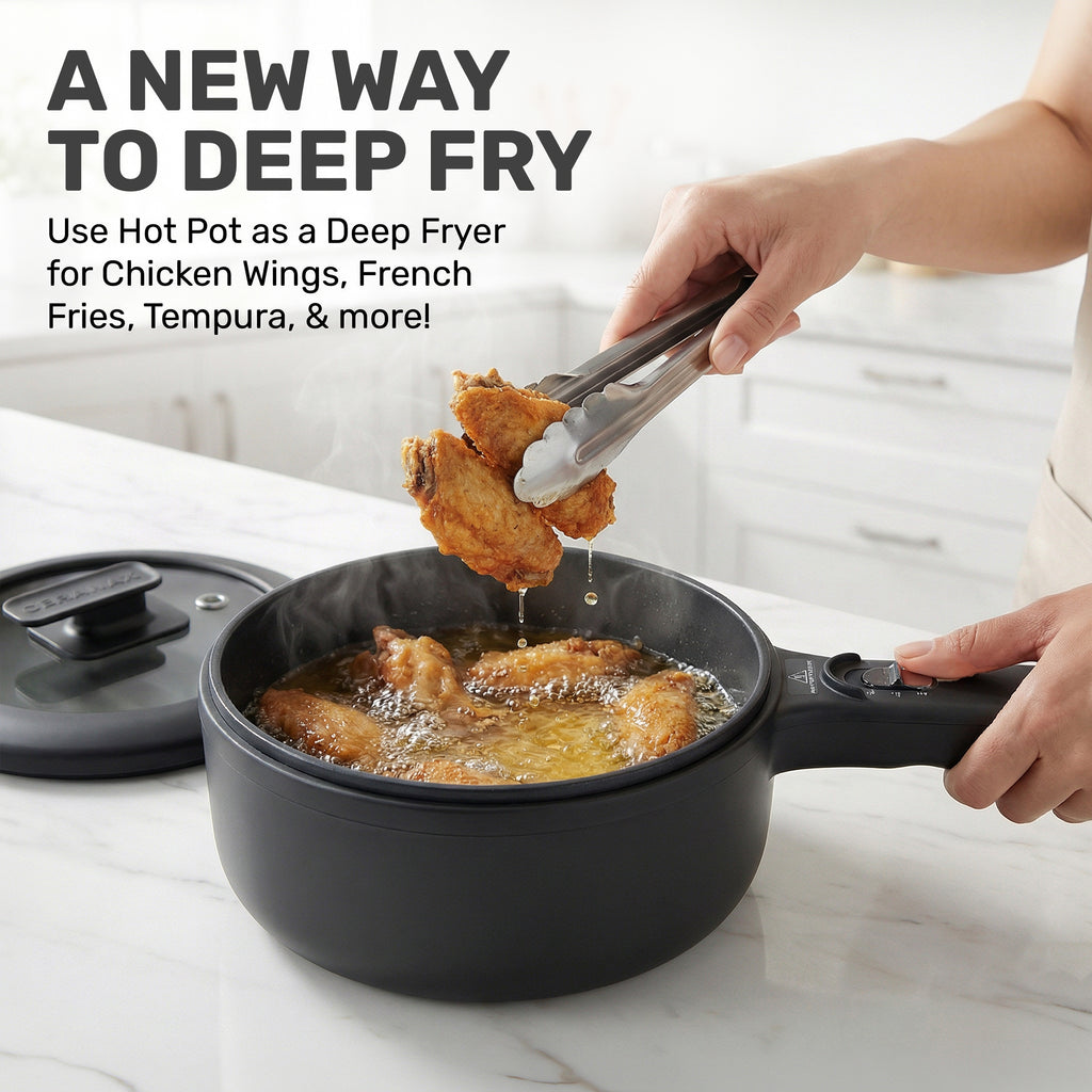 Ceramax Electric Cooker Nonstick Ceramic Skillet Pan Hot Pot Mini Cook ...
