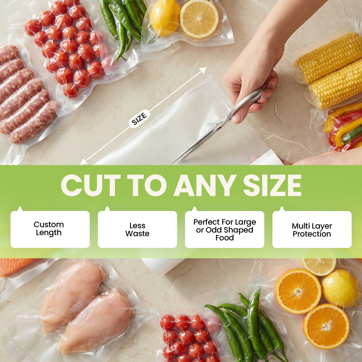 InstaSeal Vacuum Sealing Bags – Replacement Rolls & Pre-Cut Bags for Food Storage