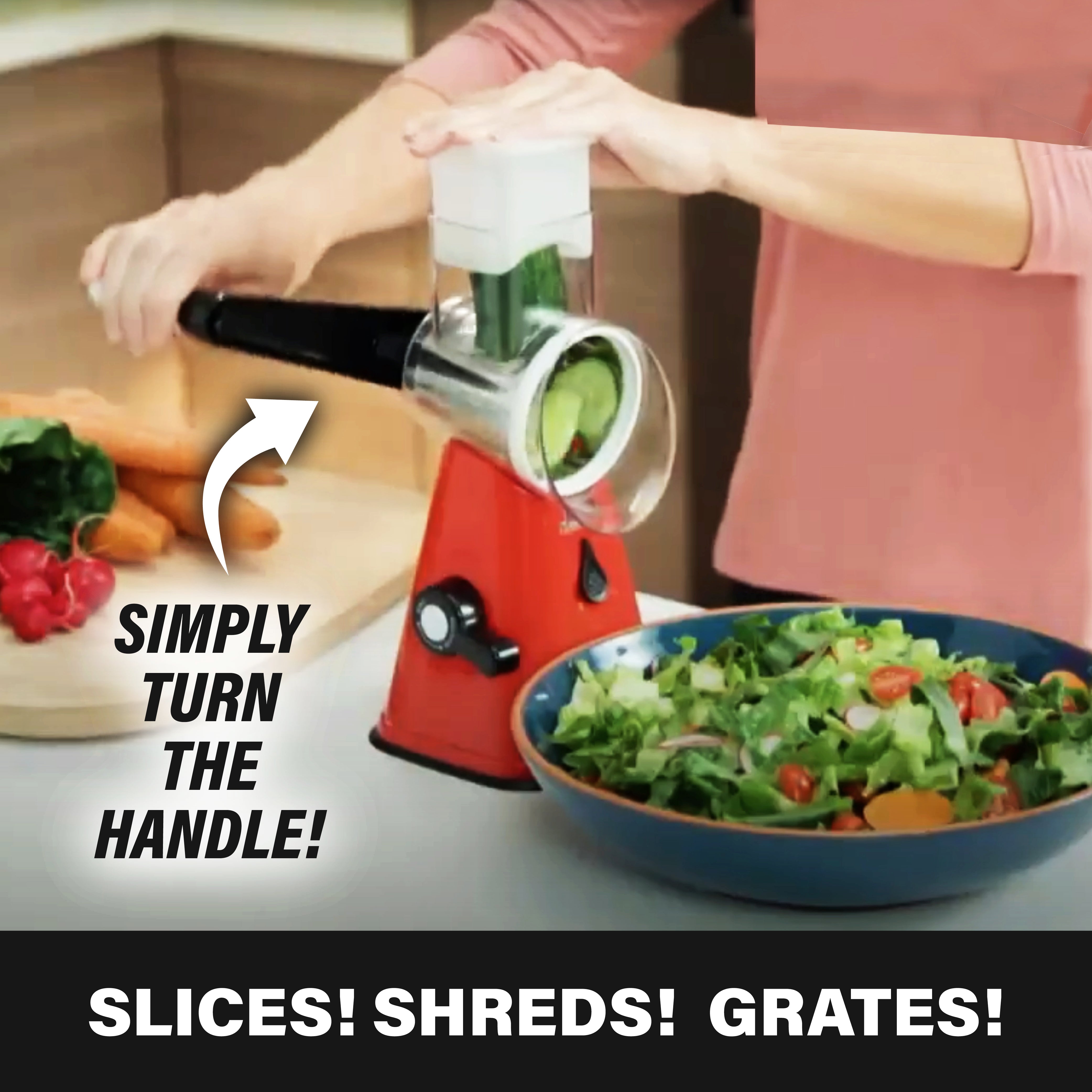 NutriSlicer 3-in-1 Spinning/Rotating Mandoline and Countertop Food
