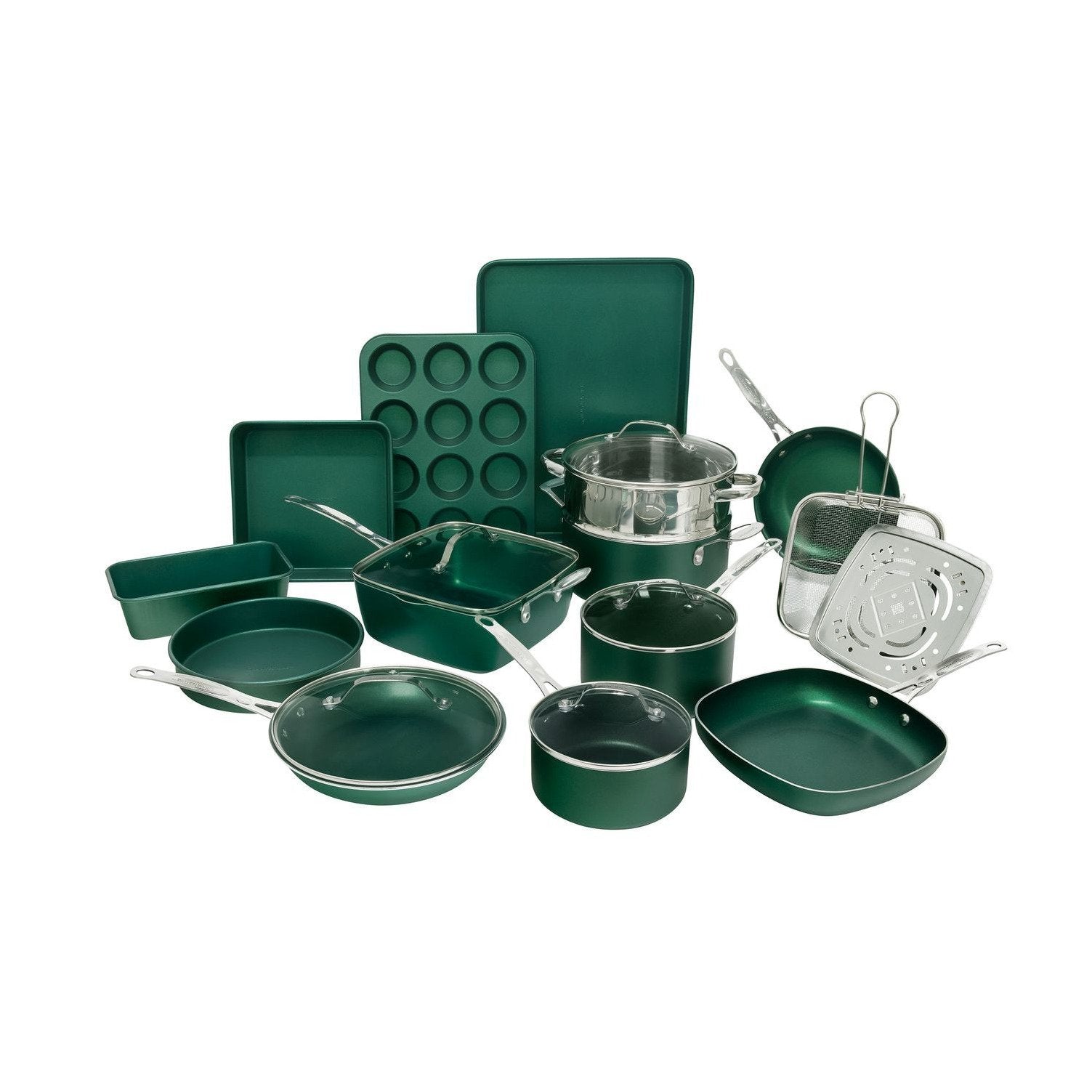Granitestone 22-Piece Non-Stick Aluminum Cookware Set with Utensils - Sam's  Club