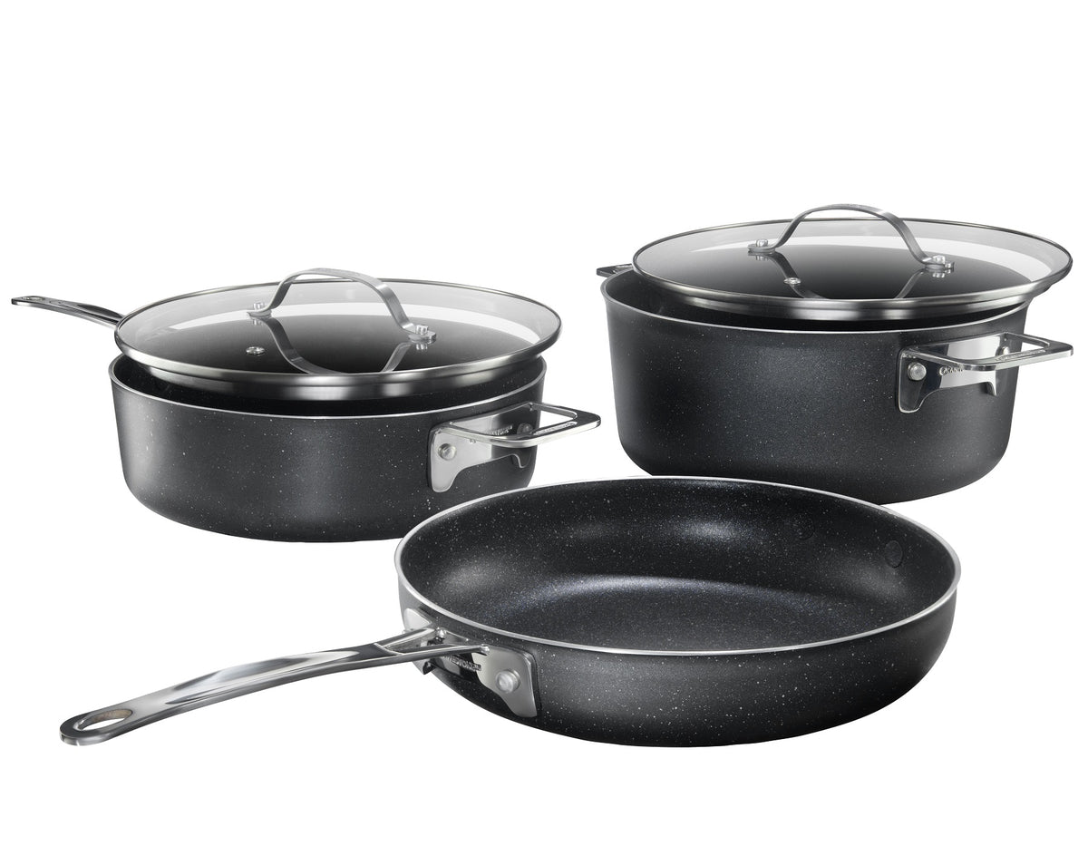Shop Stack Master Cookware Granitestone 5 Piece Stackmaster Pro Series Stackable Cookware Set - H ...