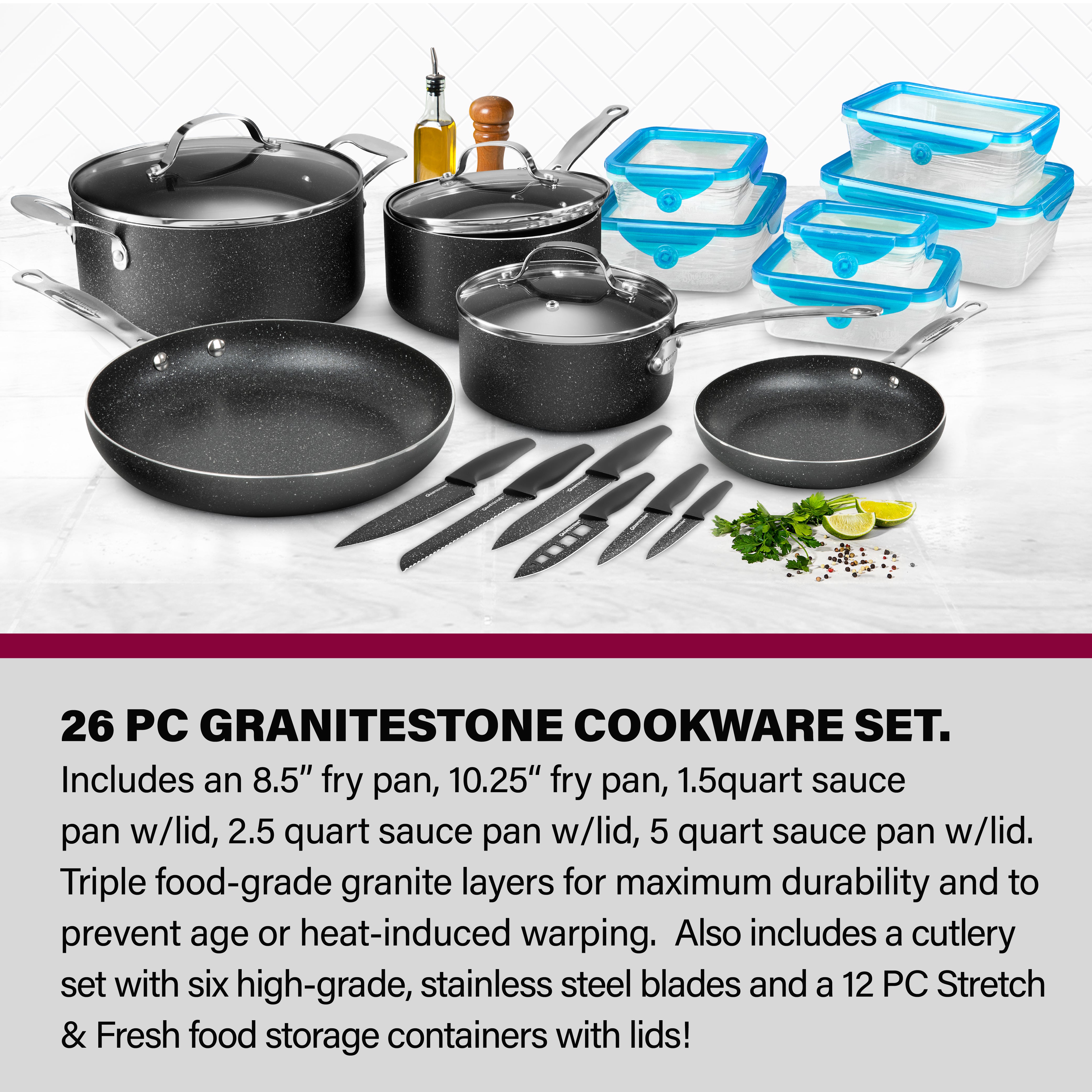 Granite Stone 5 Piece Cookware Set