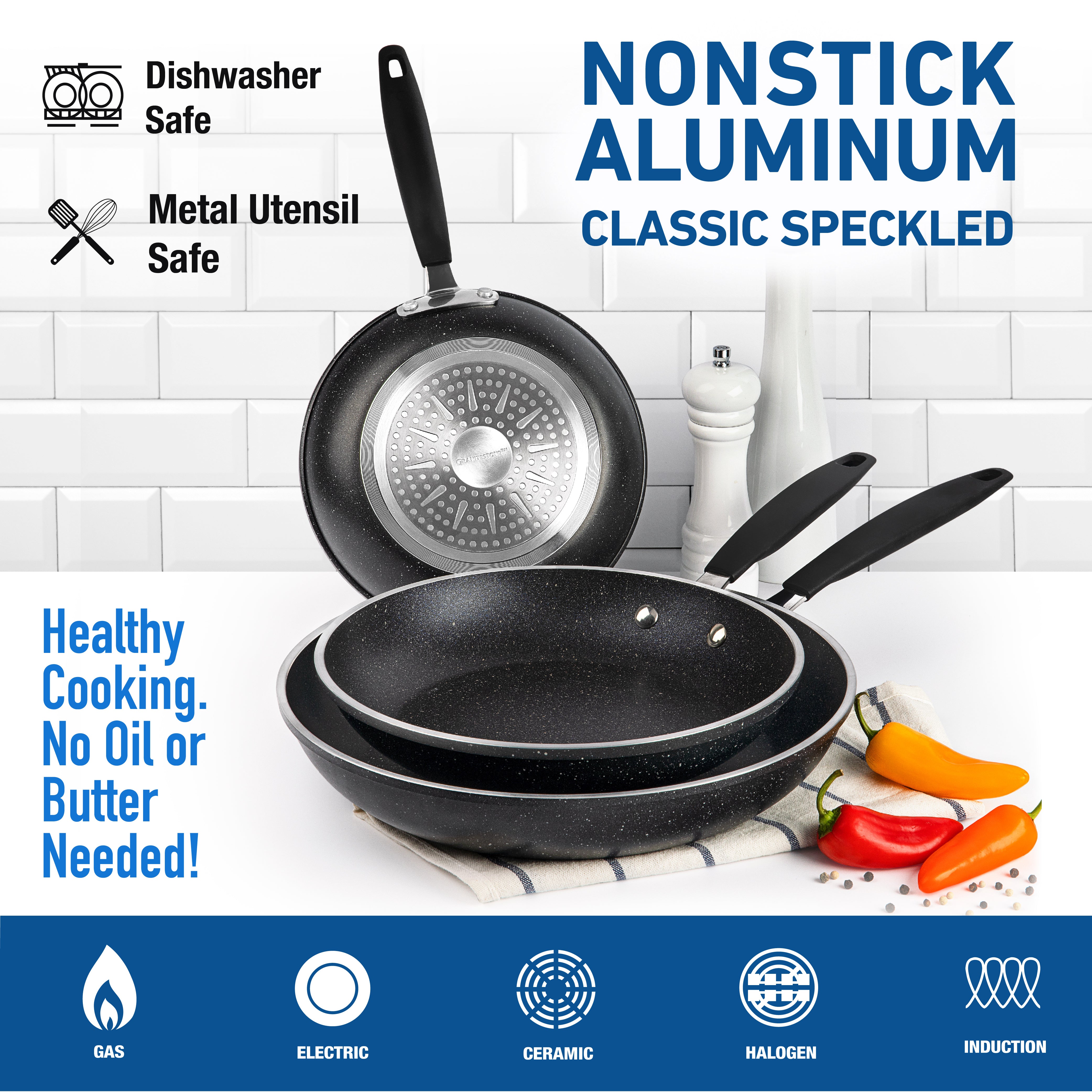 Easy Grip 3 Pack Skillet Set - Induction Capable – Granitestone.com