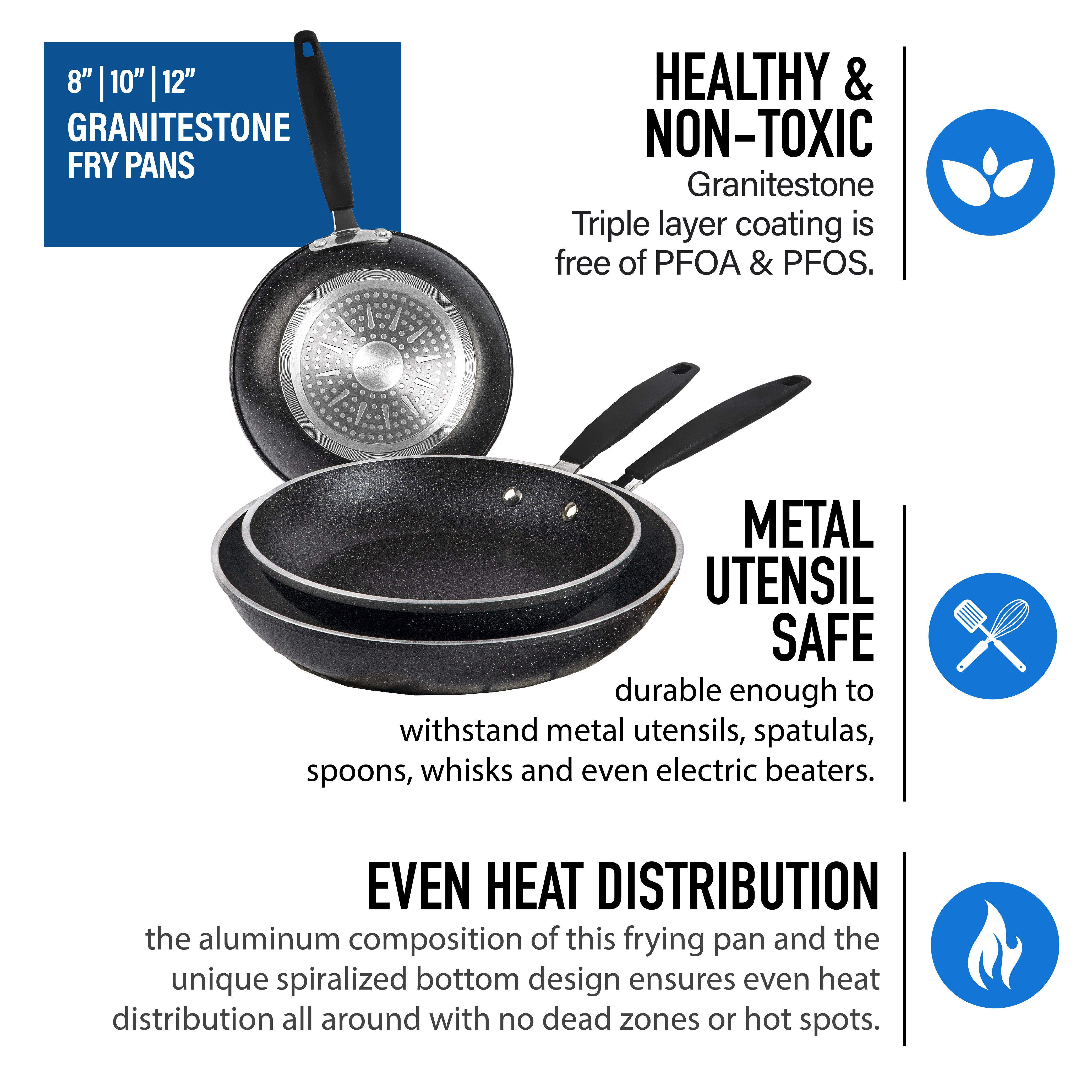 Easy Grip 3 Pack Skillet Set - Induction Capable – Granitestone.com