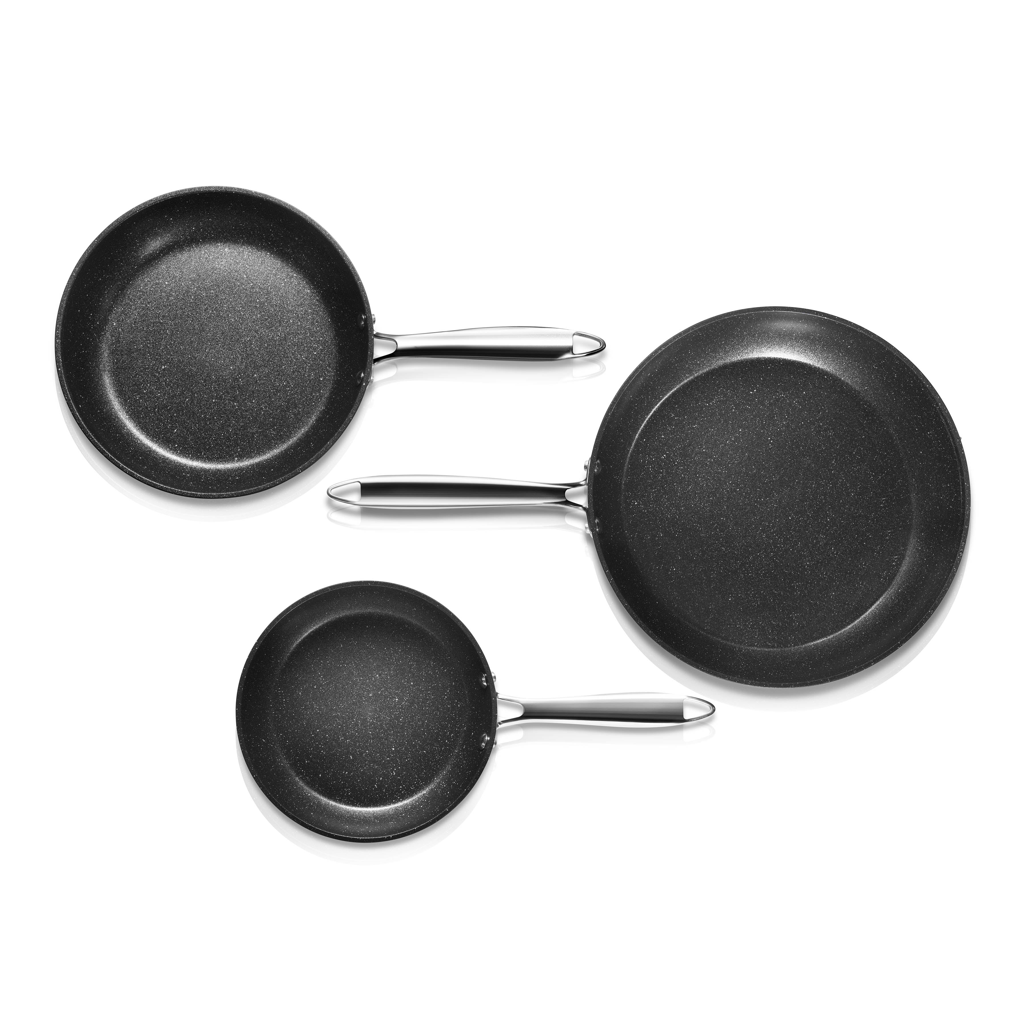 MR. CAPTAIN Nonstick Frying Pan Skillet Set 3-Piece-8 Inch,10 Inch and 12  Inch. Stainless Steel Stone-Derived Non-Stick Granite Coating From The US