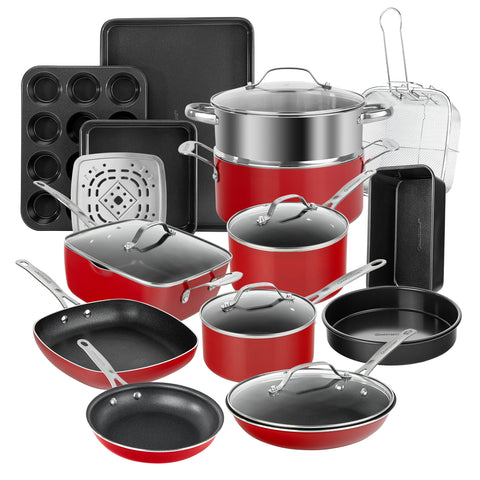 Granitestone 20pc Kitchen In A Box - Cook, Bake, Steam, Fry - Complete Set