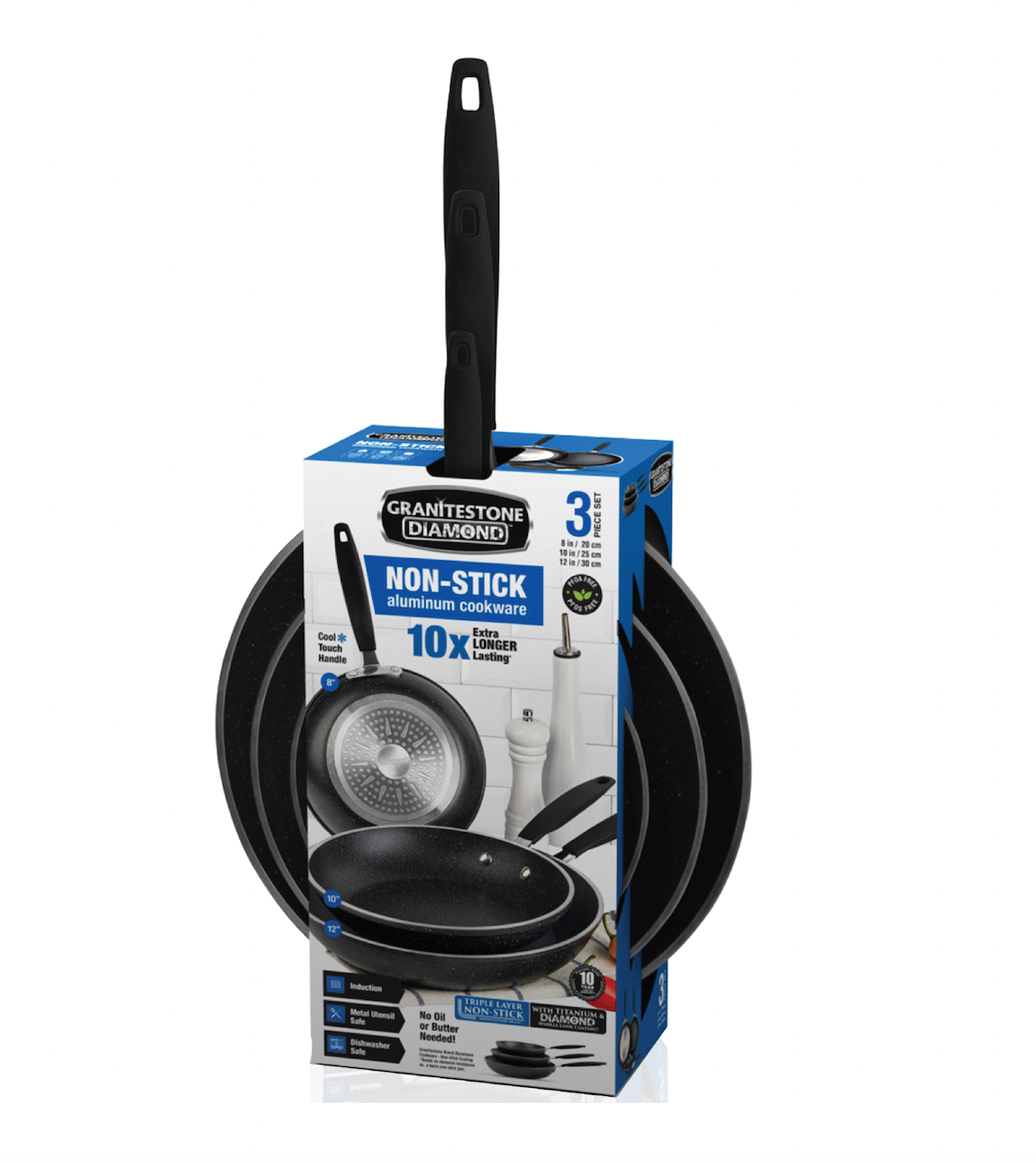 Easy Grip 3 Pack Skillet Set - Induction Capable – Granitestone.com
