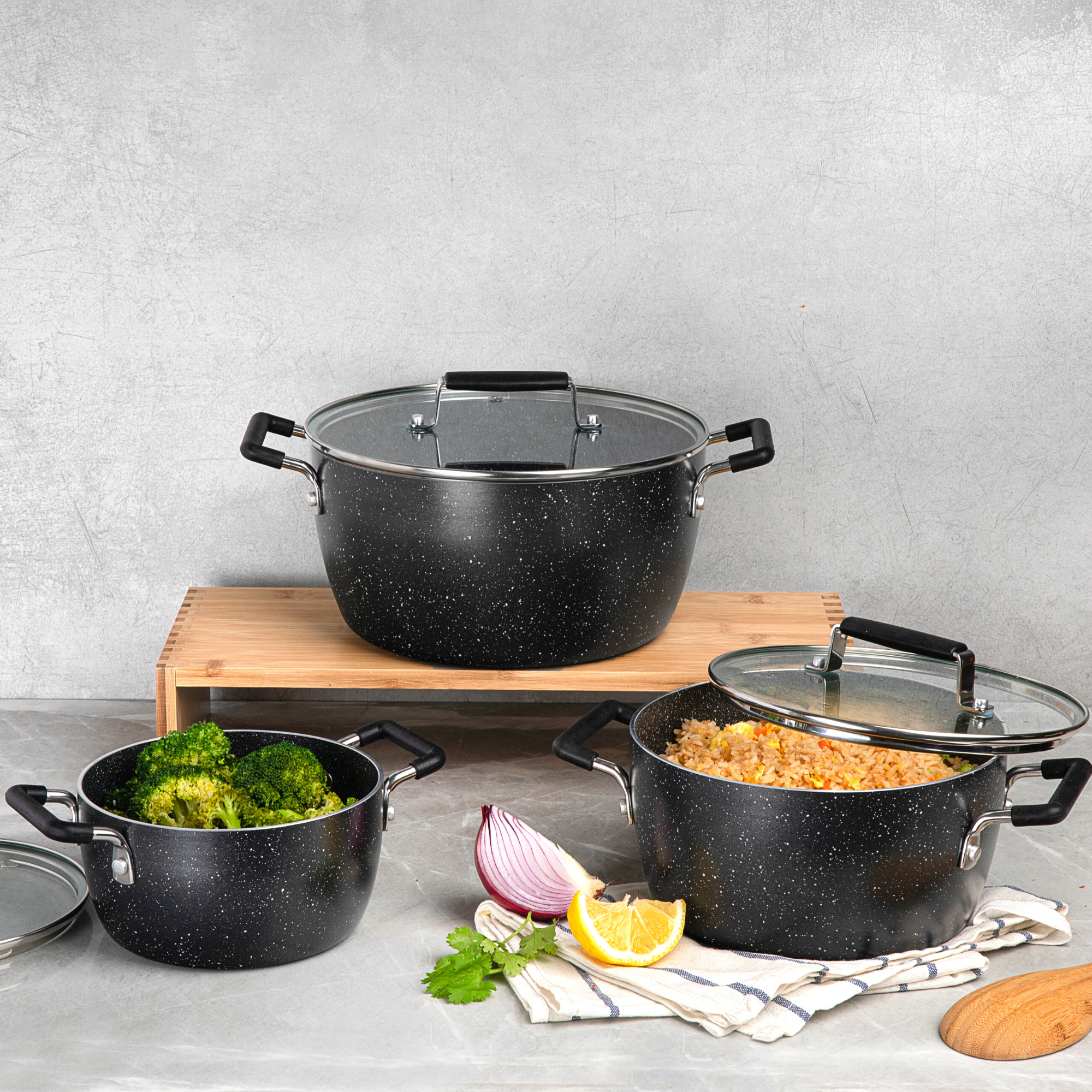 Granitestone 12 Piece All-Sizes Cookware Set - Includes 14 Family Pan and  5.5 Egg Pan