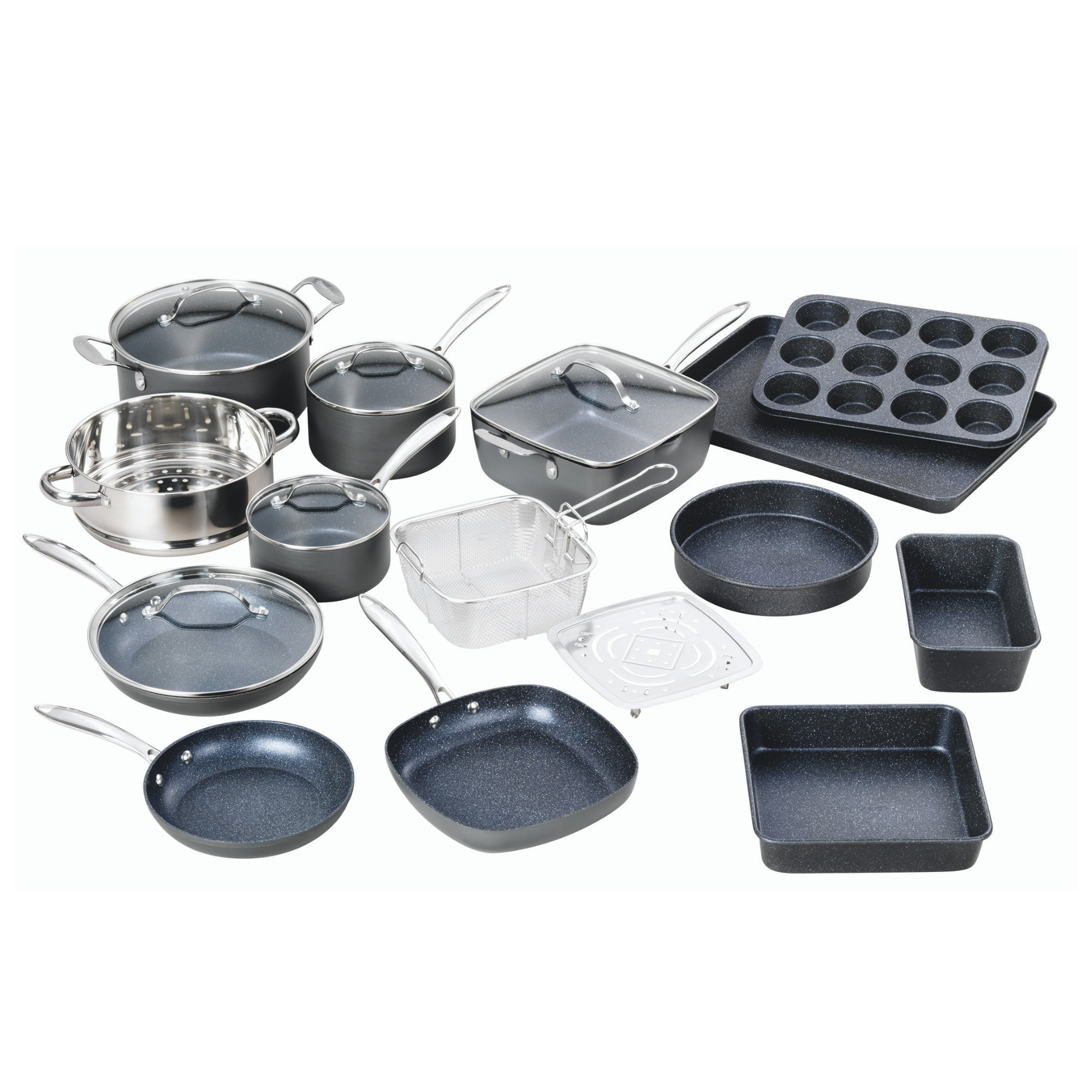 Granitestone Blue 20 Piece Nonstick Cookware and Bakeware Set