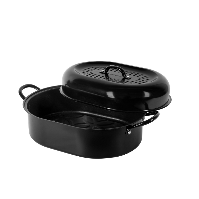 GRANITESTONE 6.8 qt. Aluminum Nonstick Diamond Infused Coating Covered Oval Roasting  Pan with Lid 7510 - The Home Depot