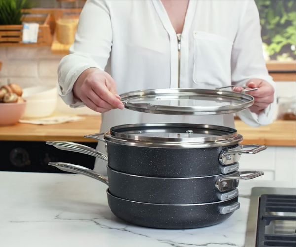 Stack Master Cookware Granitestone 5 Piece Stackmaster Pro Series Stackable Cookware Set - H ...