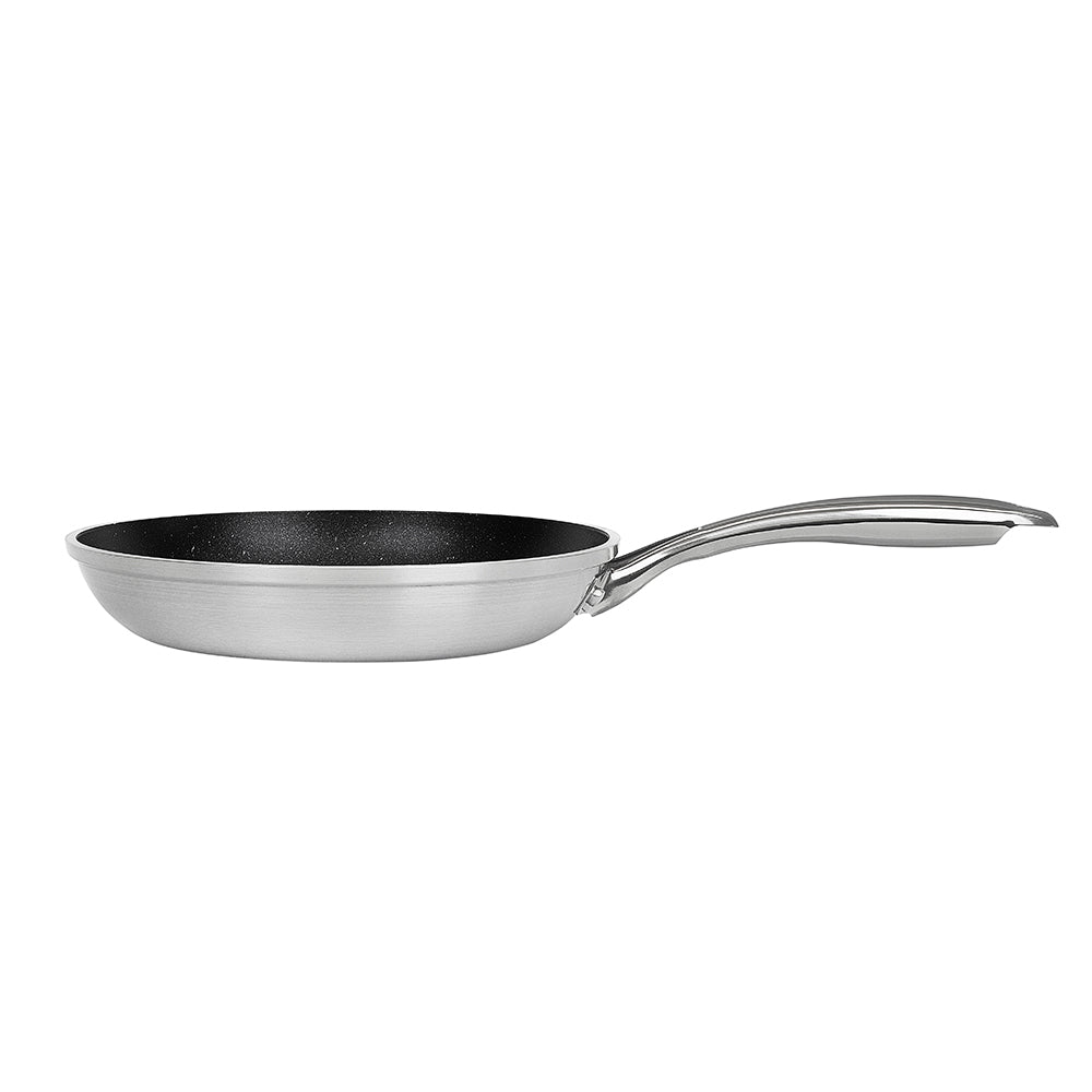 Granitestone Nonstick 10 Round Fry Pan, Ultra Durable Coating with Brushed Exterior Silver