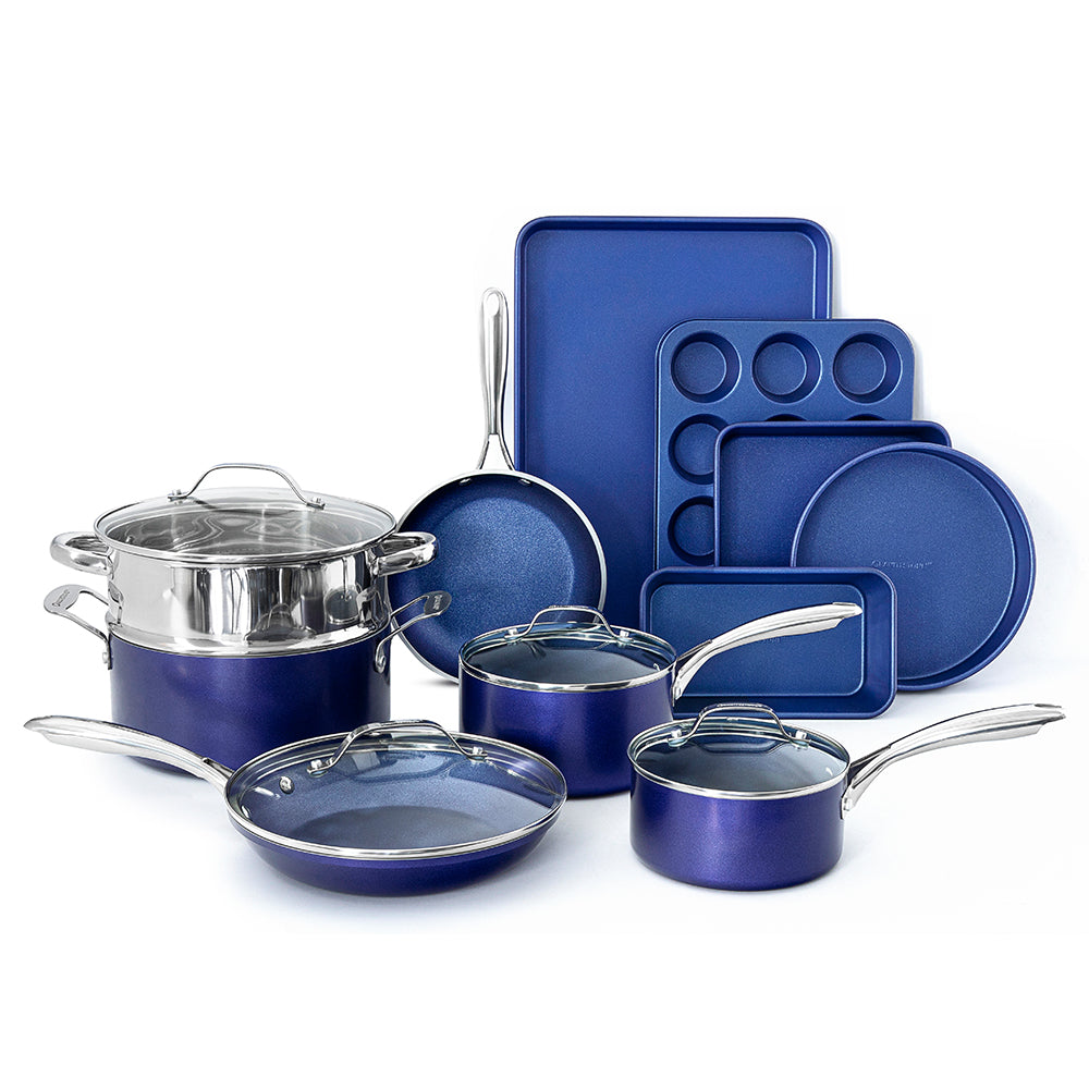 GRANITE STONE-20 - Piece Complete Cookware and Bakeware with Ultra Nonstick  Set - (Blue)