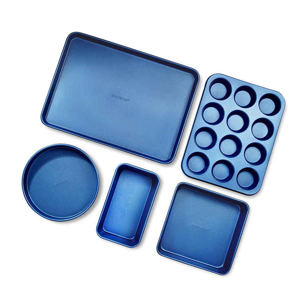 Granitestone - 5-Piece Bakeware Set - Blue